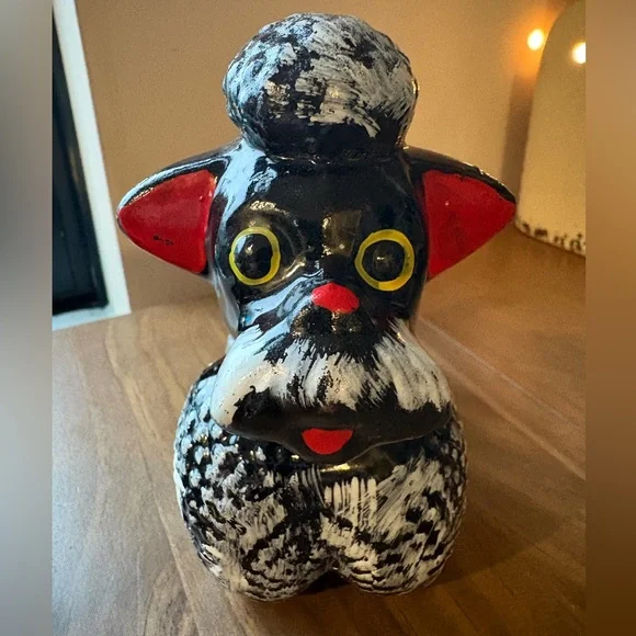 Vintage MCM Kitschy Redware Poodle Figurines 1950s Made in Japan Mom and 2 Pups - Picture 5 of 7